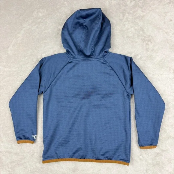 Carhartt Force Hoodie Kids 5 Steel Blue 1/4 Zip Grid Fleece Outdoors School Play - Picture 3 of 8